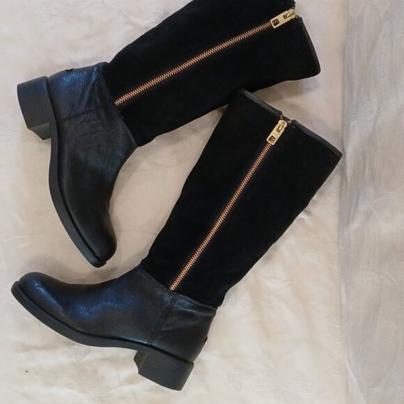 COACH Knee High Boots Black Bailey Safari Leather 7.5 - Picture 3 of 16